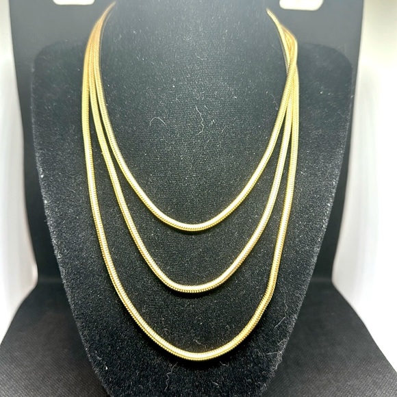 Monet Jewelry - Vintage Signed Monet 52" Gold tone Snake Chain